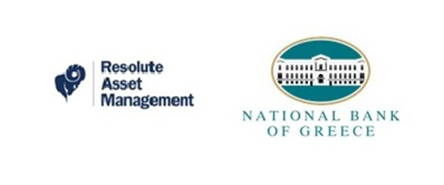 National Bank of Greece logo and Resolute Asset Management logo